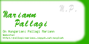 mariann pallagi business card